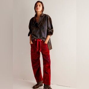 Free People Moxie Pull-On Barrel Jeans Rio Red Size 27